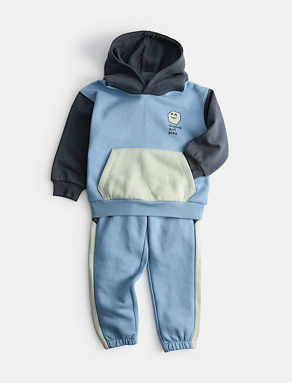 2pc Colour Block Hooded Top & Bottom Outfit (2-8 Yrs)