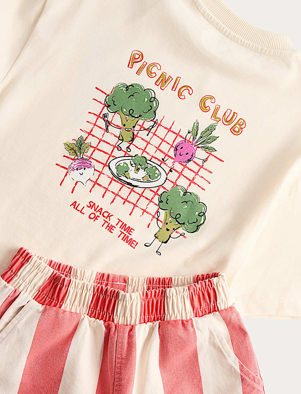 2 Piece Pure Cotton T-Shirt & Striped Trousers Outfit (2-8 Yrs)