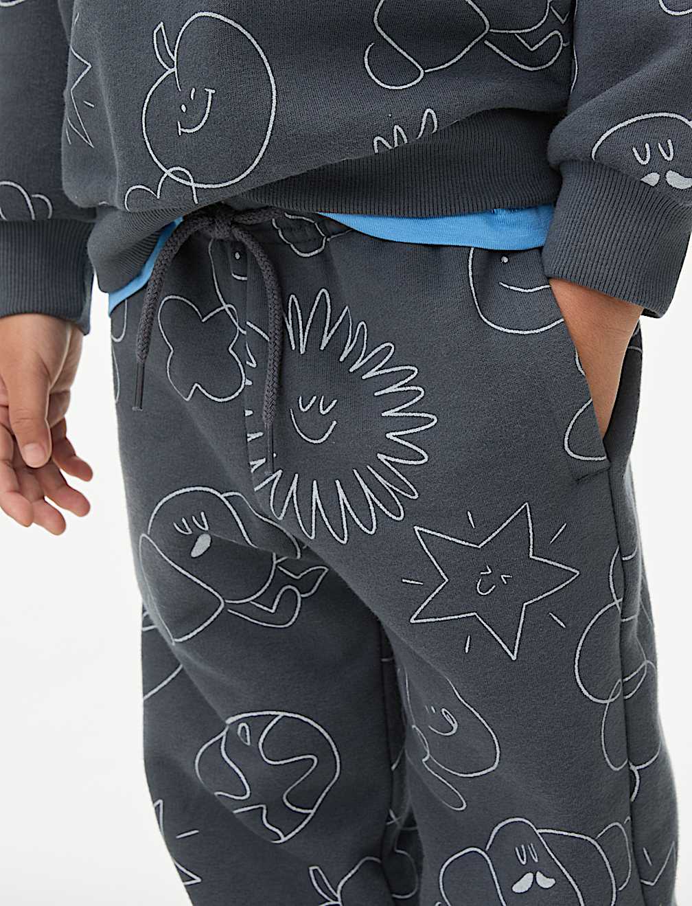 Cotton Rich Doodle Print Joggers (2-8 Yrs)