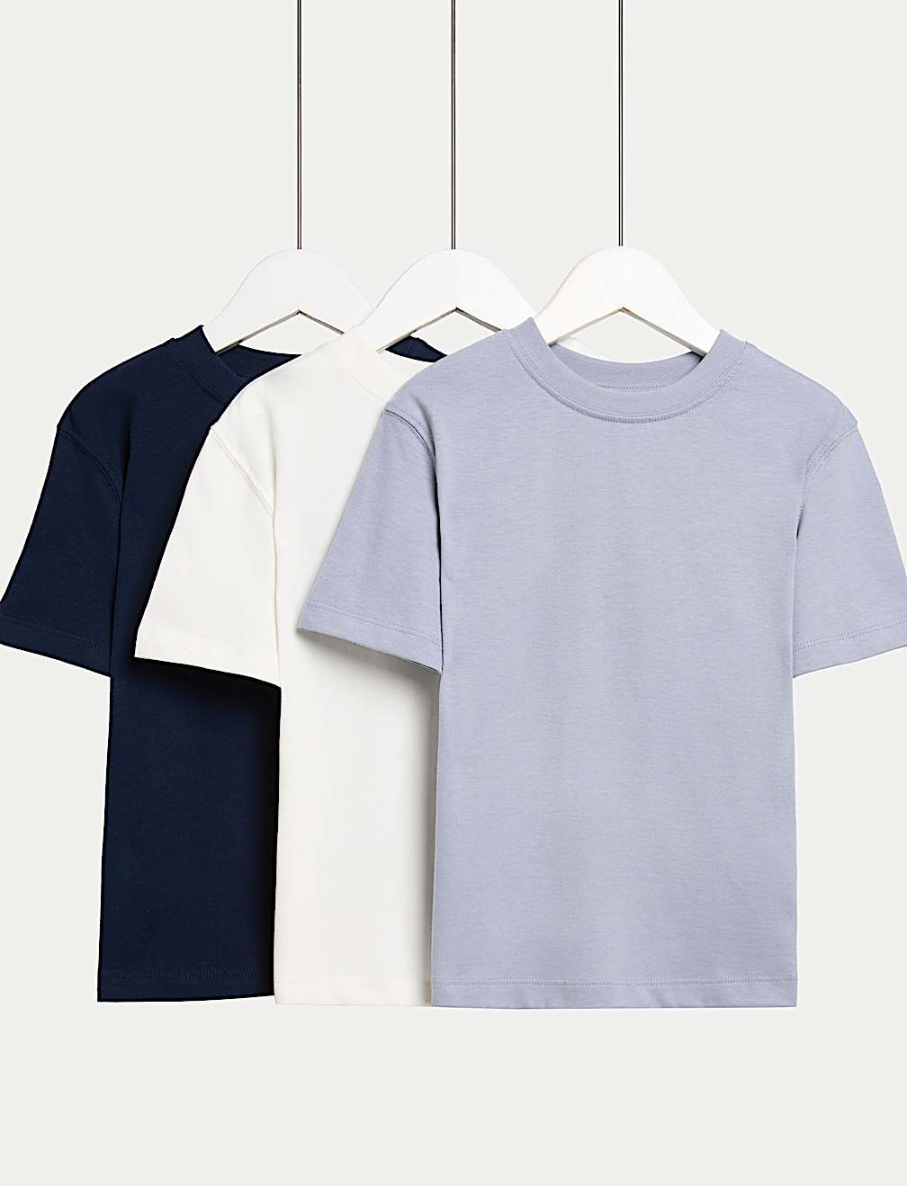 3pk Pure Cotton Plain T-Shirts (2-8 Yrs)
