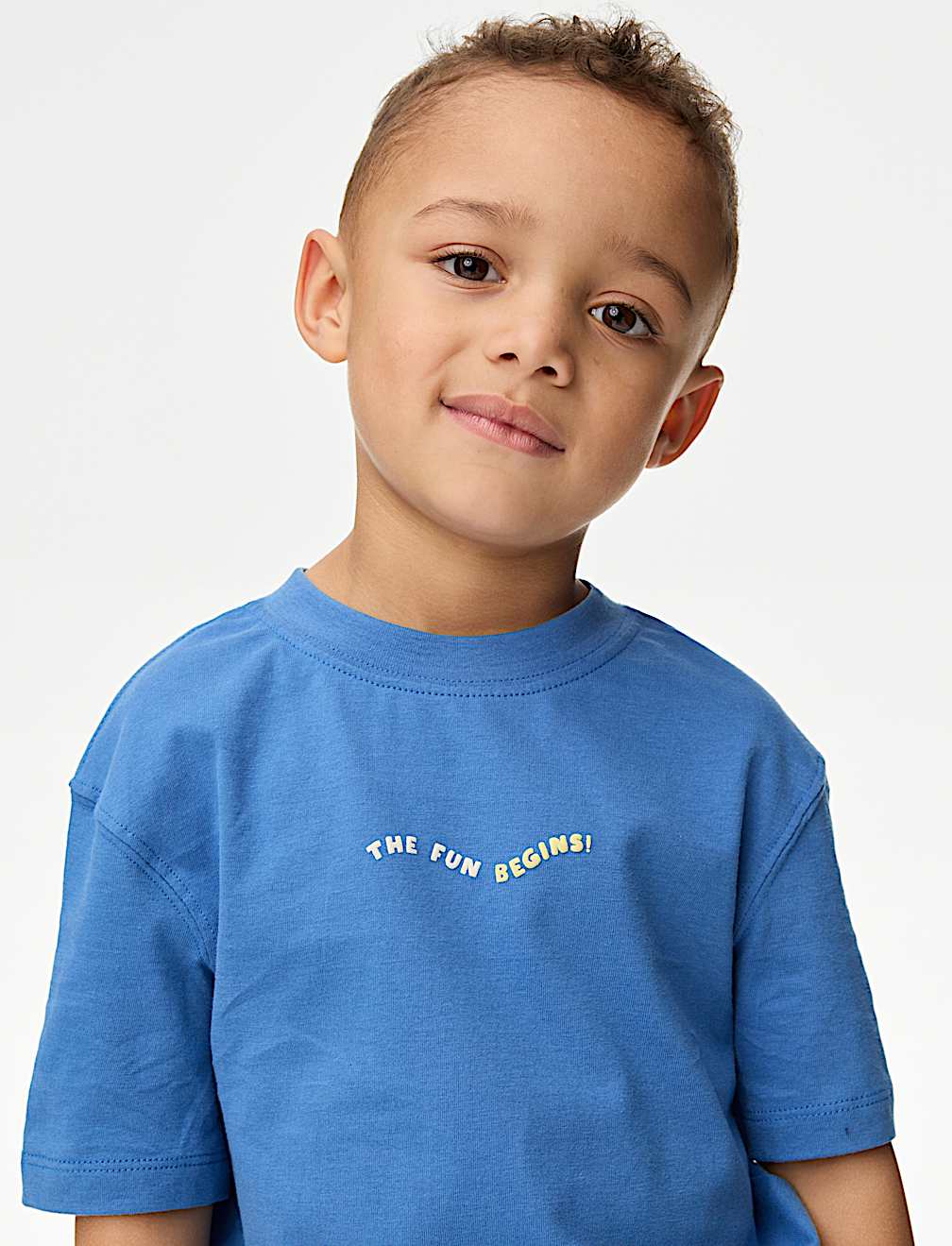 Pure Cotton Slogan T-Shirt (2-8 Yrs)