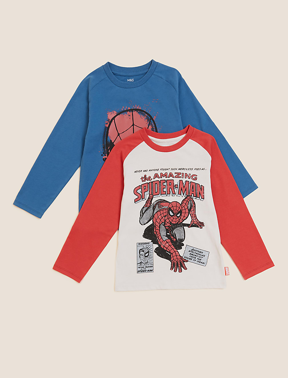 2pk Pure Cotton Spider-Man™ Tops (2-7 Yrs)