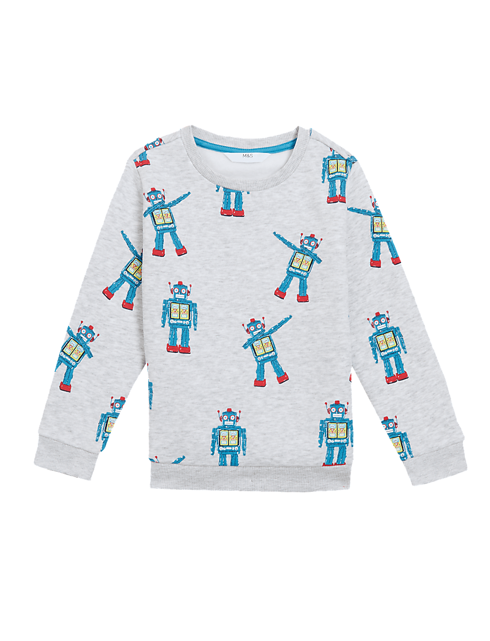 Cotton Rich Robot Print Sweatshirt (2-7 Yrs)