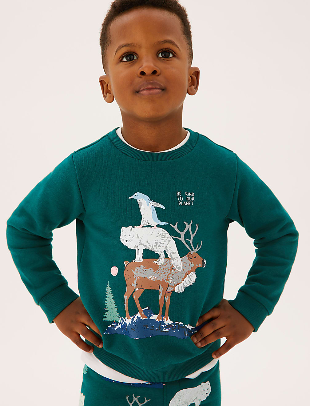Cotton Rich Animal Stack Sweatshirt (2-7 Yrs)