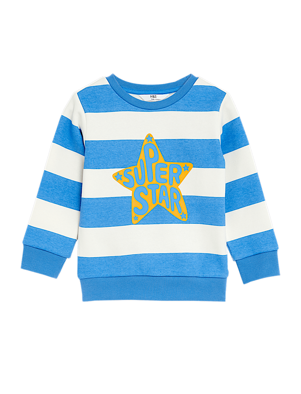 Cotton Rich Striped Star Sweatshirt