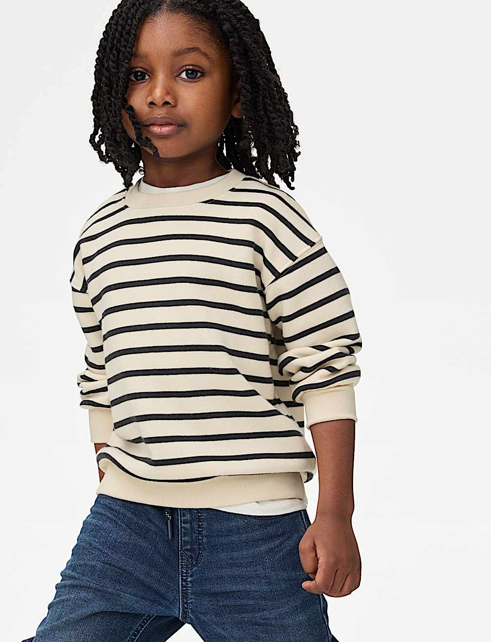 Cotton Rich Striped Sweatshirt (2-8 Yrs)