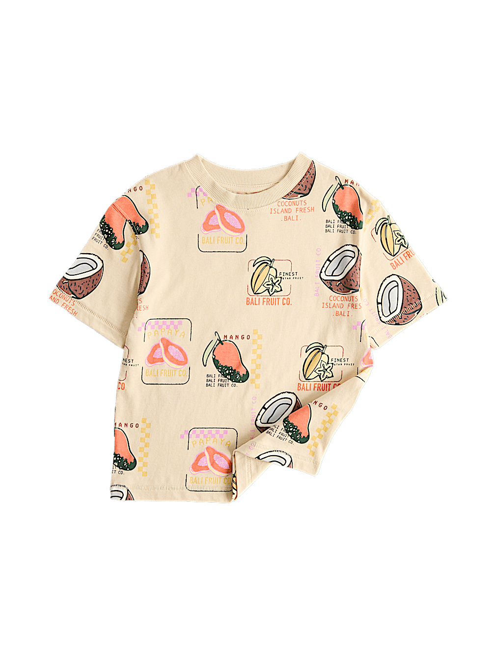 Pure Cotton Tropical Fruit Print T-Shirt (2-8 Yrs)