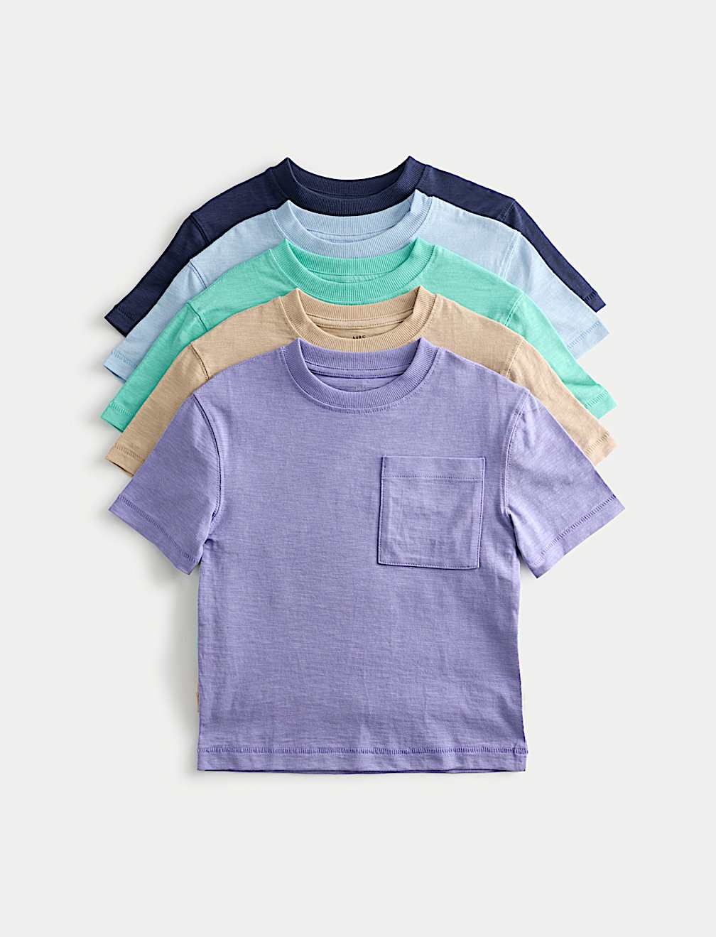 5 Pack Pure Cotton Short Sleeve T-Shirts (2-8 Yrs)