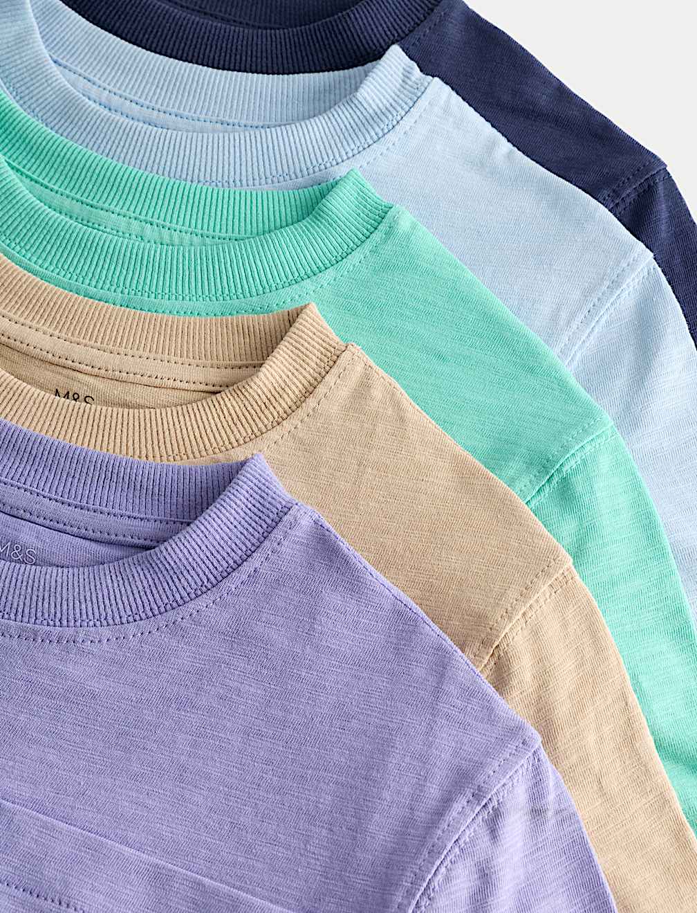 5 Pack Pure Cotton Short Sleeve T-Shirts (2-8 Yrs)