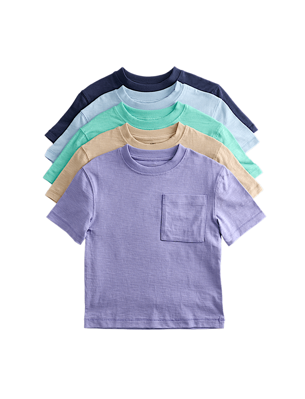 5 Pack Pure Cotton Short Sleeve T-Shirts (2-8 Yrs)