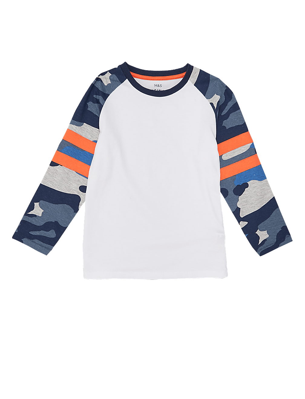 Pure Cotton Raglan Camouflage Top (2-7 Yrs)