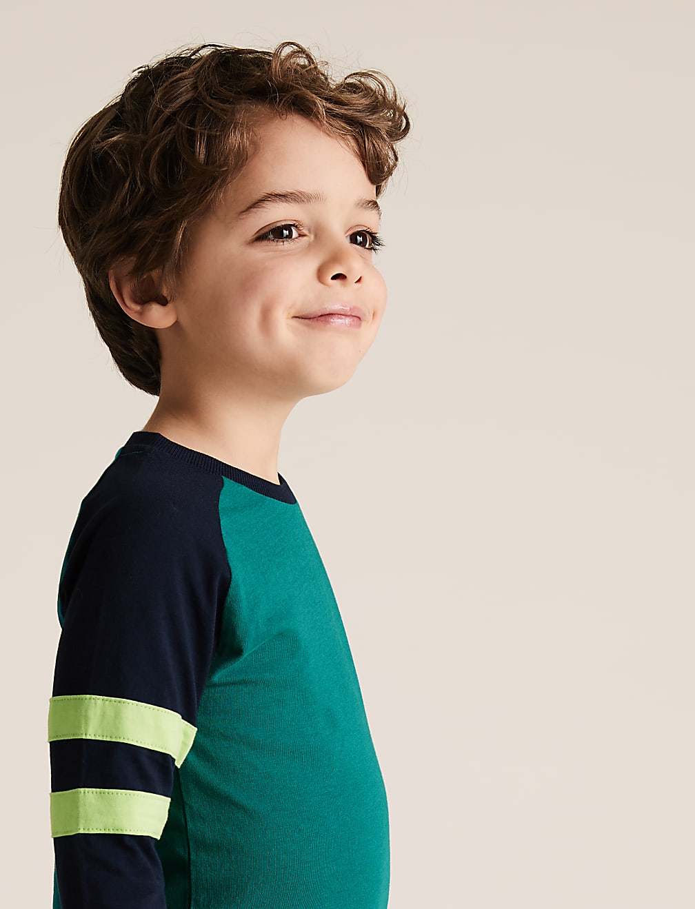 Pure Cotton Raglan Colour Block Top