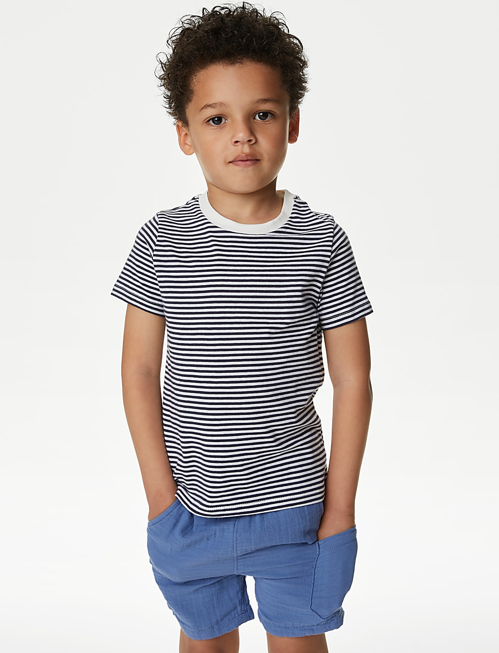 2pc Pure Cotton Shirt & T-Shirt Set (2-8 Yrs)