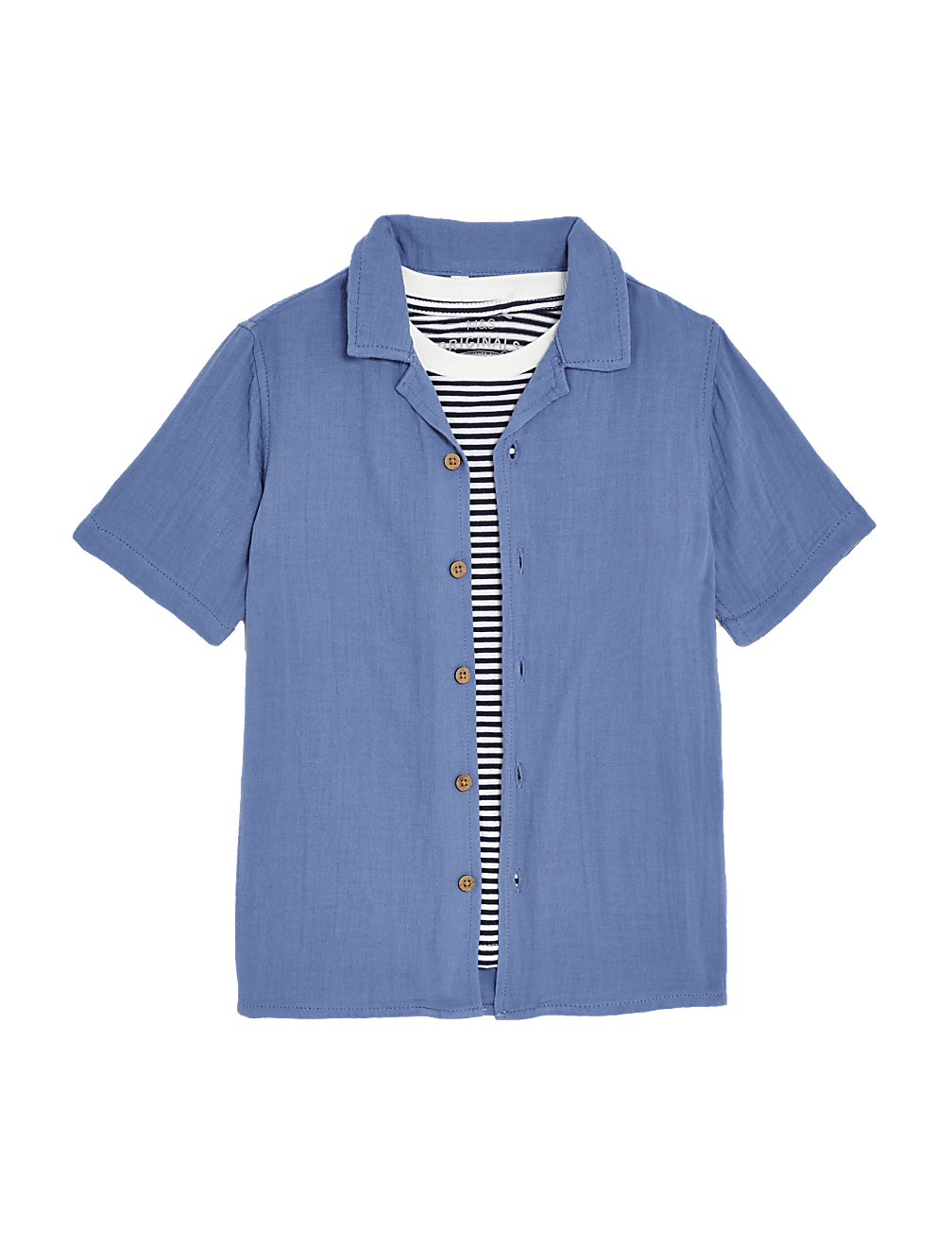 2pc Pure Cotton Shirt & T-Shirt Set (2-8 Yrs)
