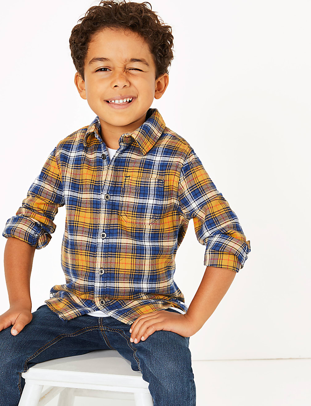 Pure Cotton Checked Shirt (3 Months - 7 Years)