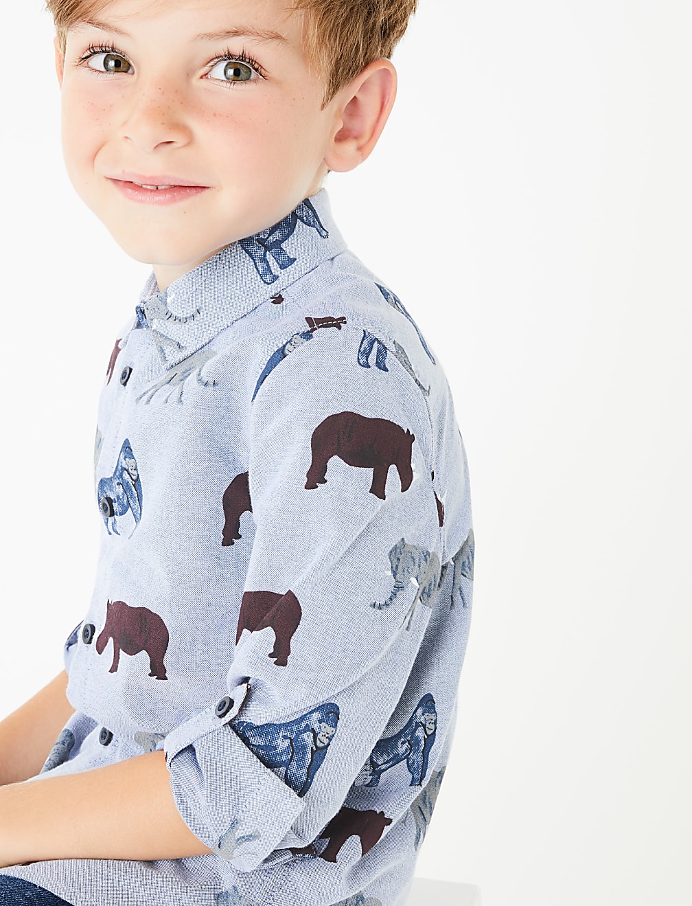 Pure Cotton Animal Print Shirt (3 Months - 7 Years)