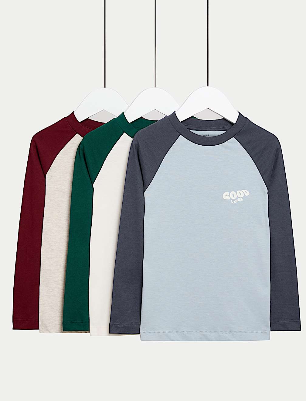 3pk Pure Cotton Colour Block T-Shirts (2-8 Yrs)