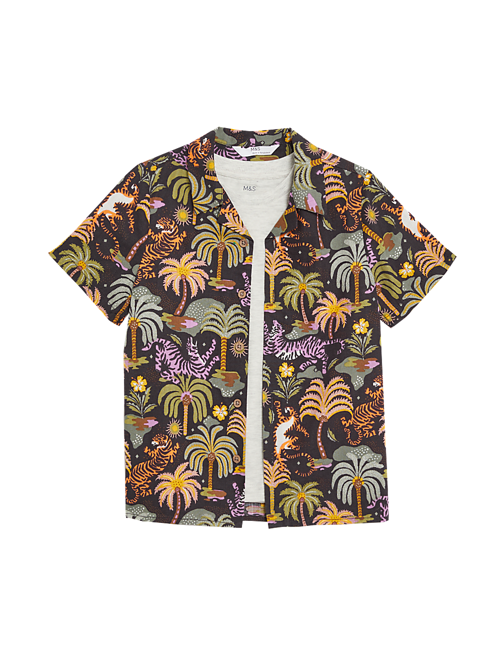 2pc Cotton Rich Safari Shirt & T-Shirt Set (2-8 Yrs)