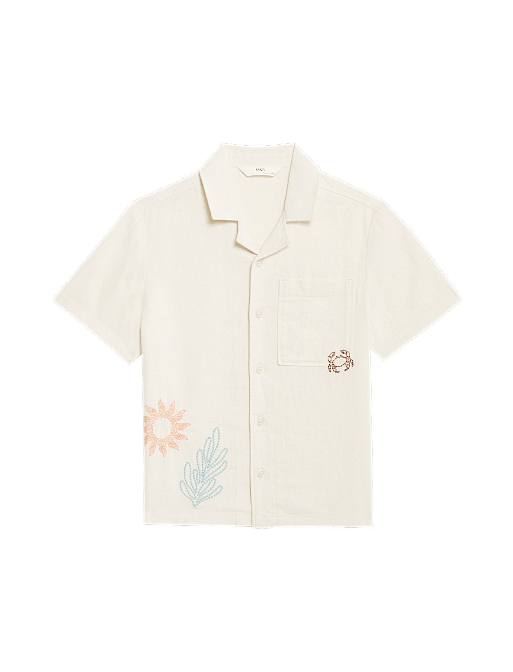 Linen Rich Embroidered Shirt (2-8 Yrs)