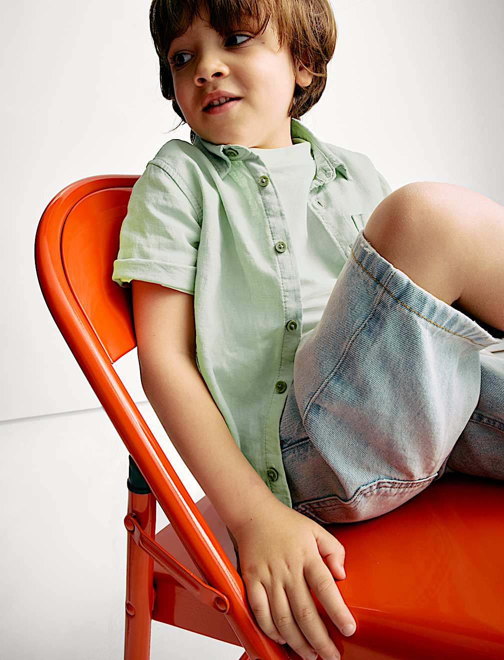 2pc Cotton Linen Shirt and T-Shirt Set (2-8 Yrs)