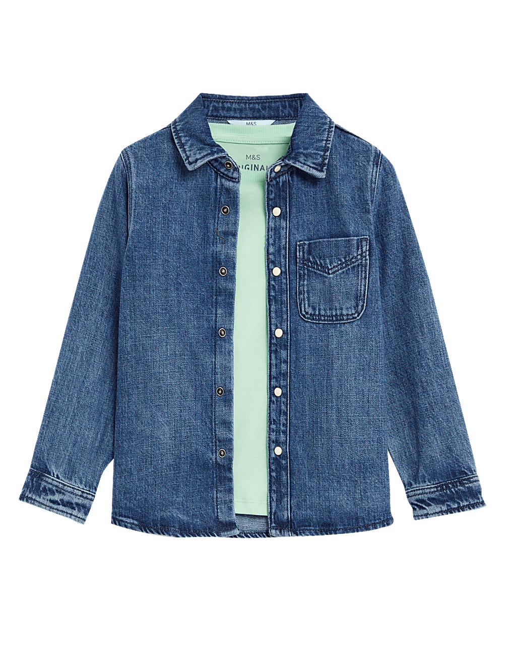 2pc Cotton Rich Shirt and T-Shirt