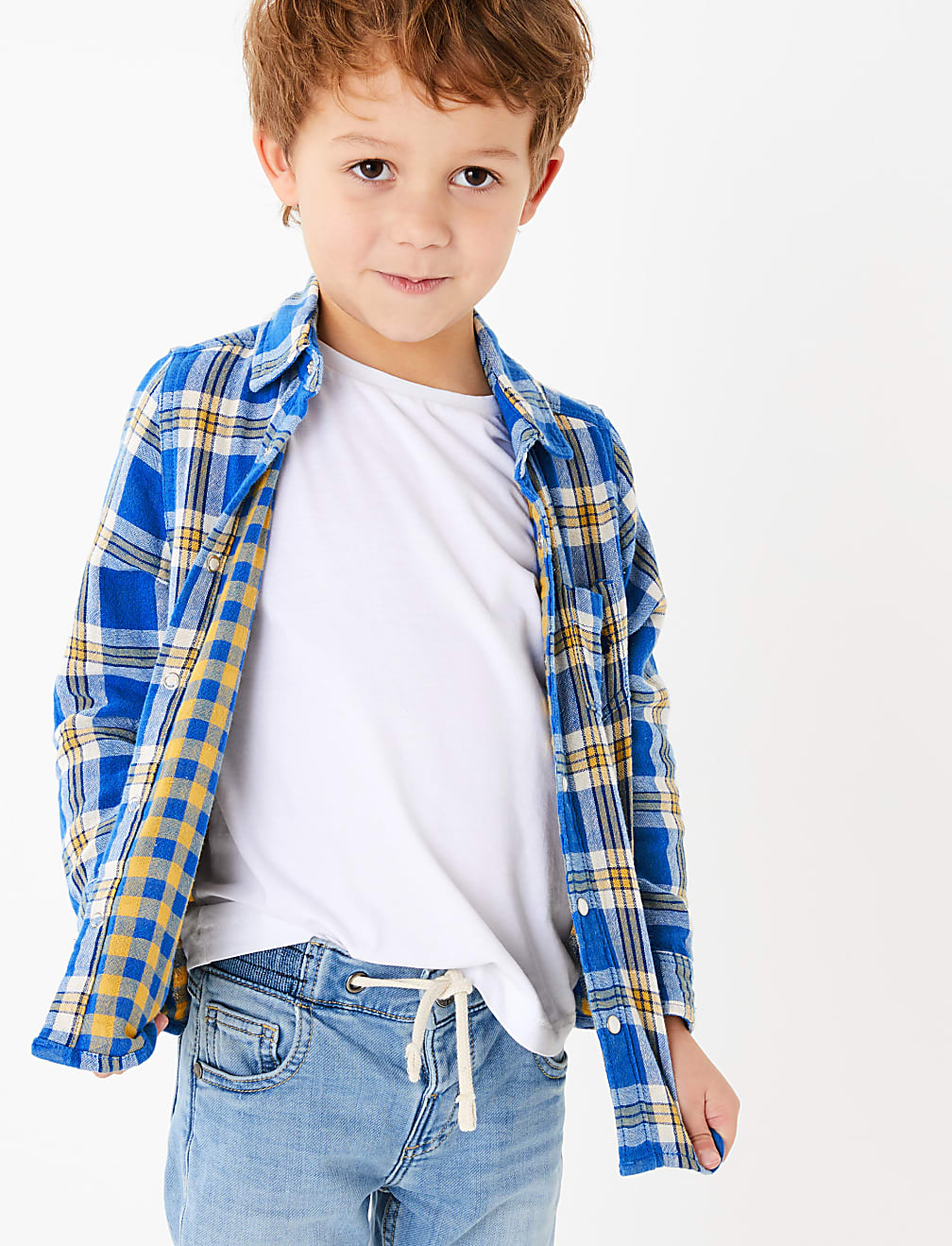 Cotton Checked Double Faced Shirt (2-7 Years)