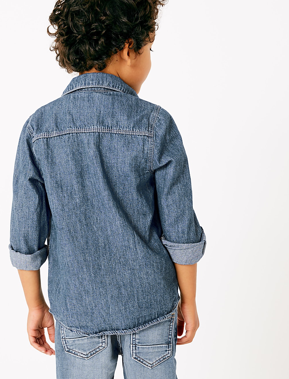 2 Piece Denim Shirt with Striped T-Shirt (2-7 Yrs)