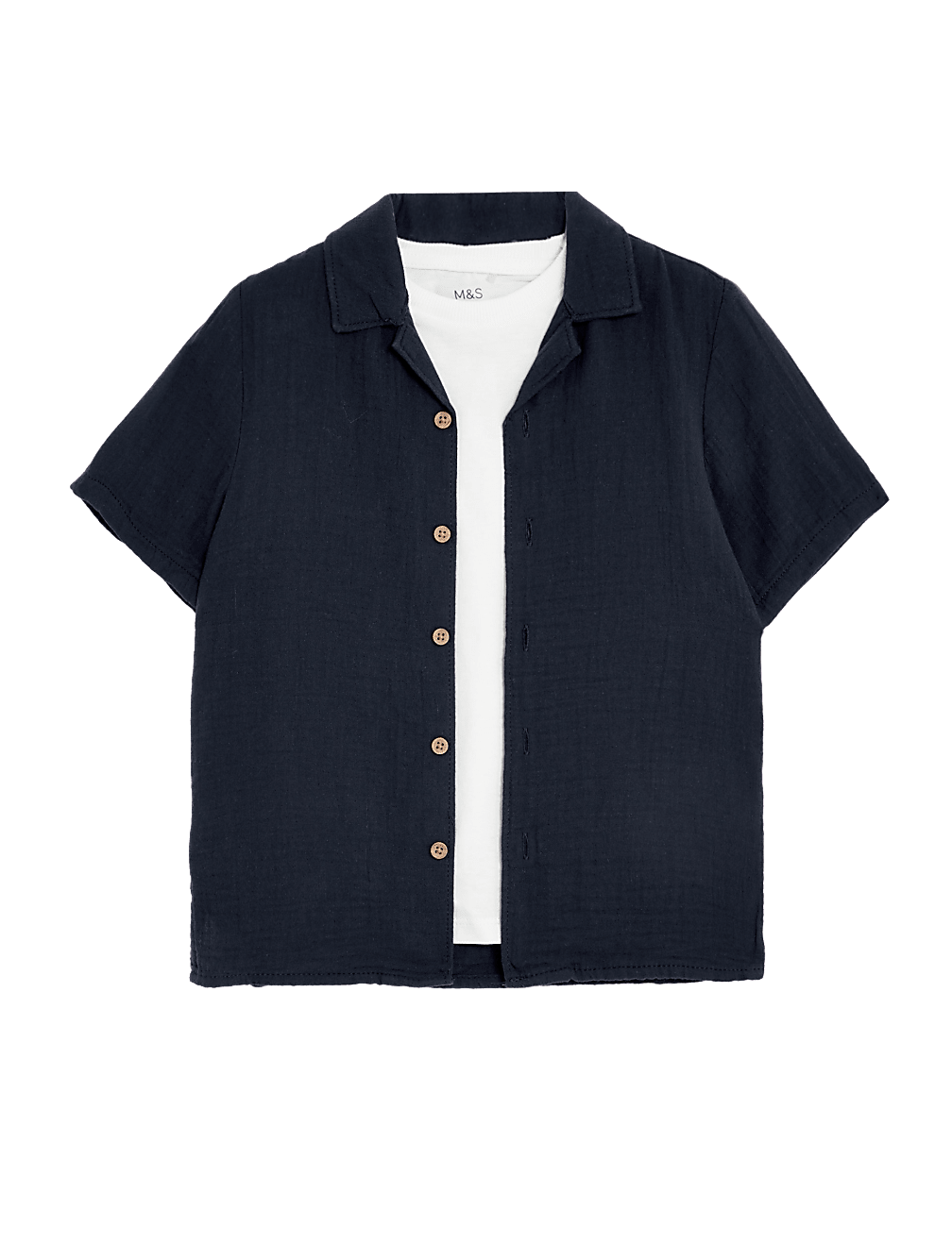 2pc Pure Cotton Shirt & T-Shirt Set