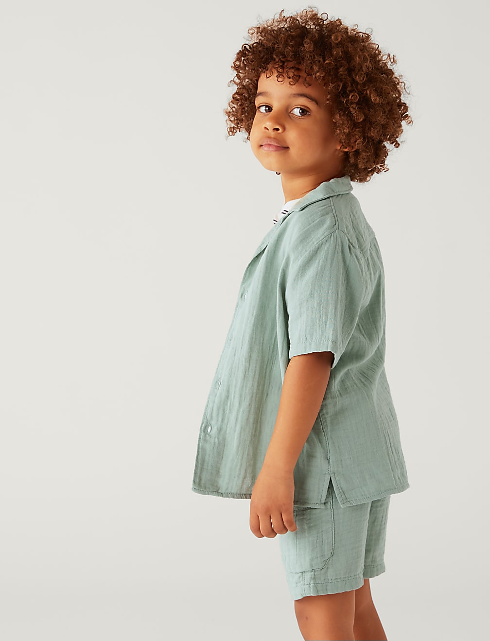 2pc Pure Cotton Shirt & T-Shirt Set