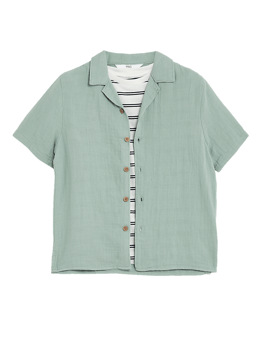 2pc Pure Cotton Shirt & T-Shirt Set