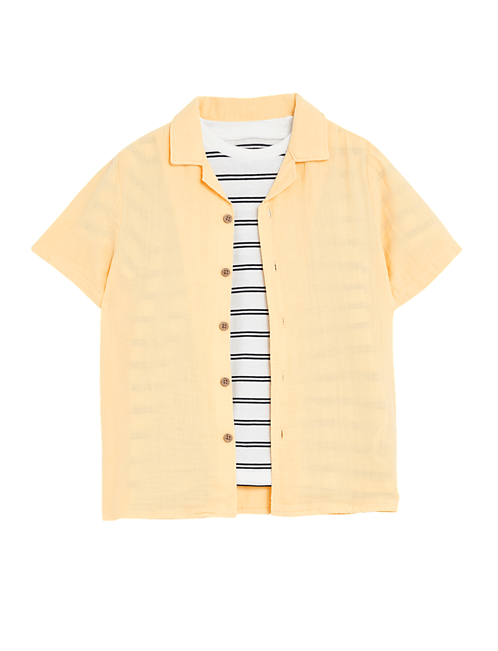 2pc Pure Cotton Shirt & T-Shirt Set