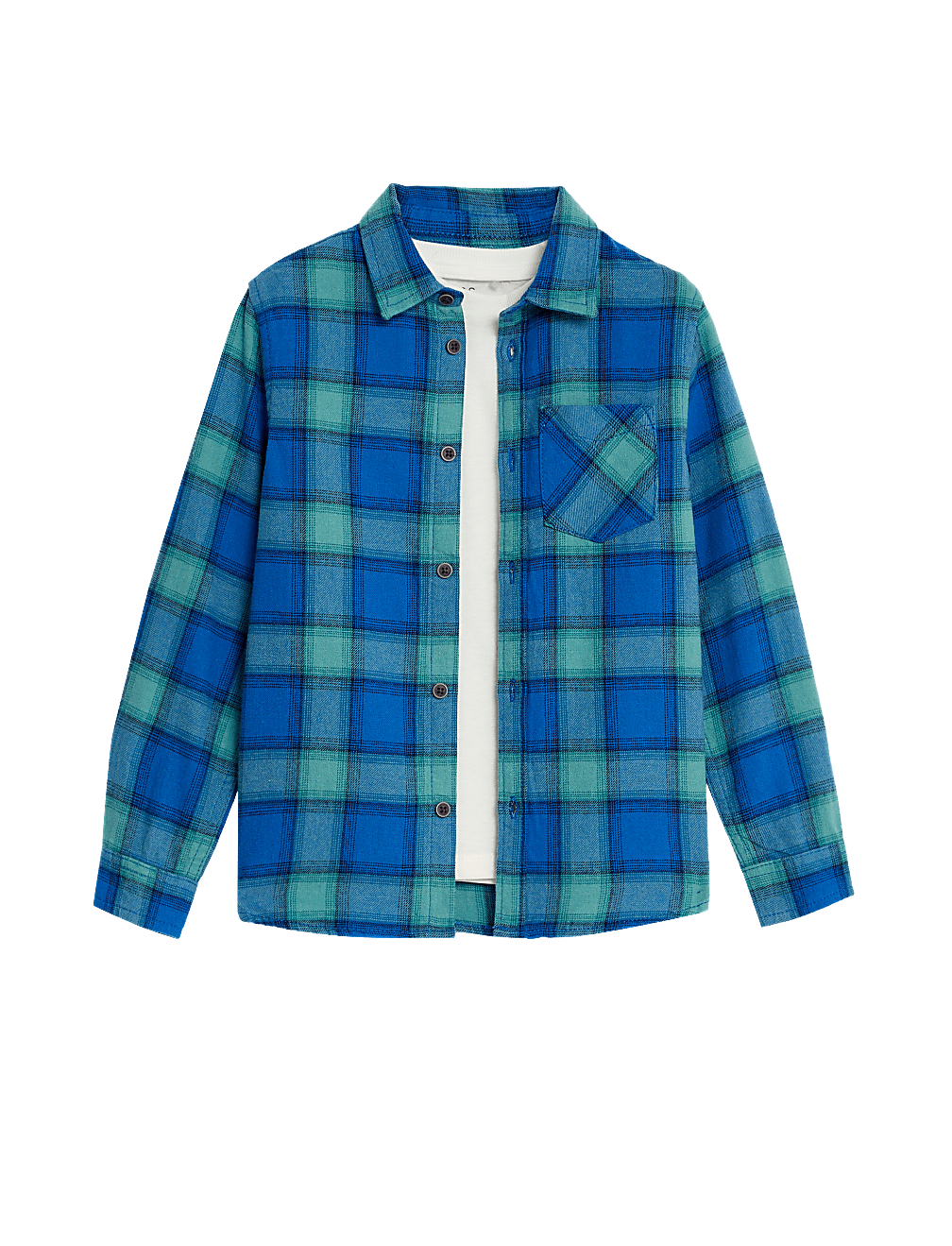 Pure Cotton Checked Shirt and T-Shirt (2-8 Yrs)