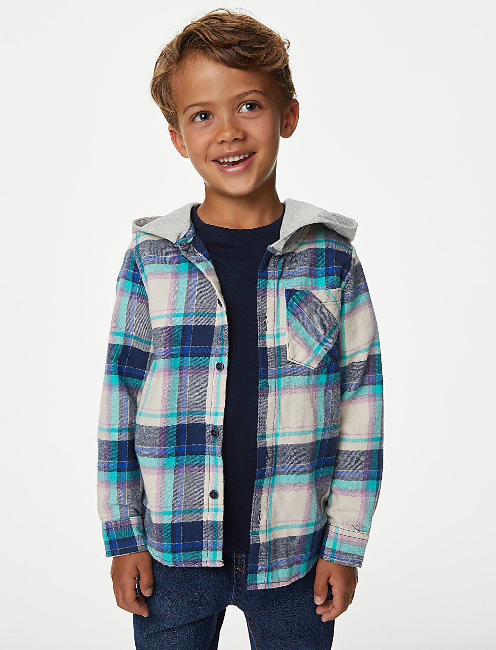 2pc Cotton Rich Checked Shirt & T-Shirt Set (2-8 Yrs)