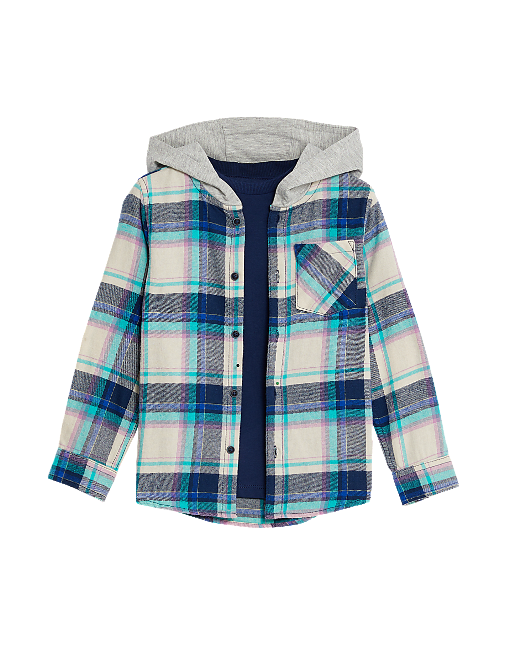 2pc Cotton Rich Checked Shirt & T-Shirt Set (2-8 Yrs)
