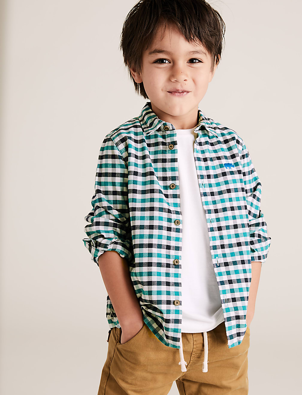 Pure Cotton Gingham Checked Shirt (2-7 Yrs)