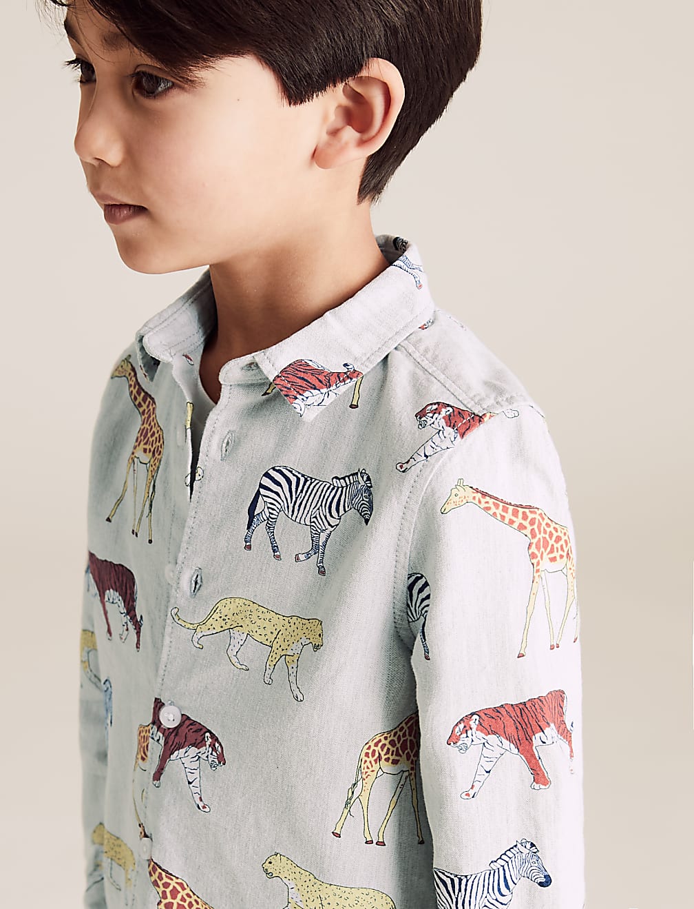 Pure Cotton Animal Print Shirt 2 7 Yrs