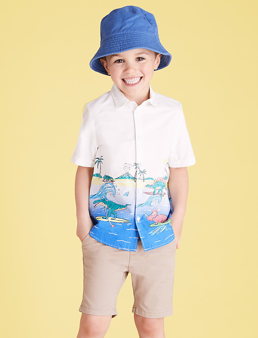 Pure Cotton Dinosaur Print Shirt