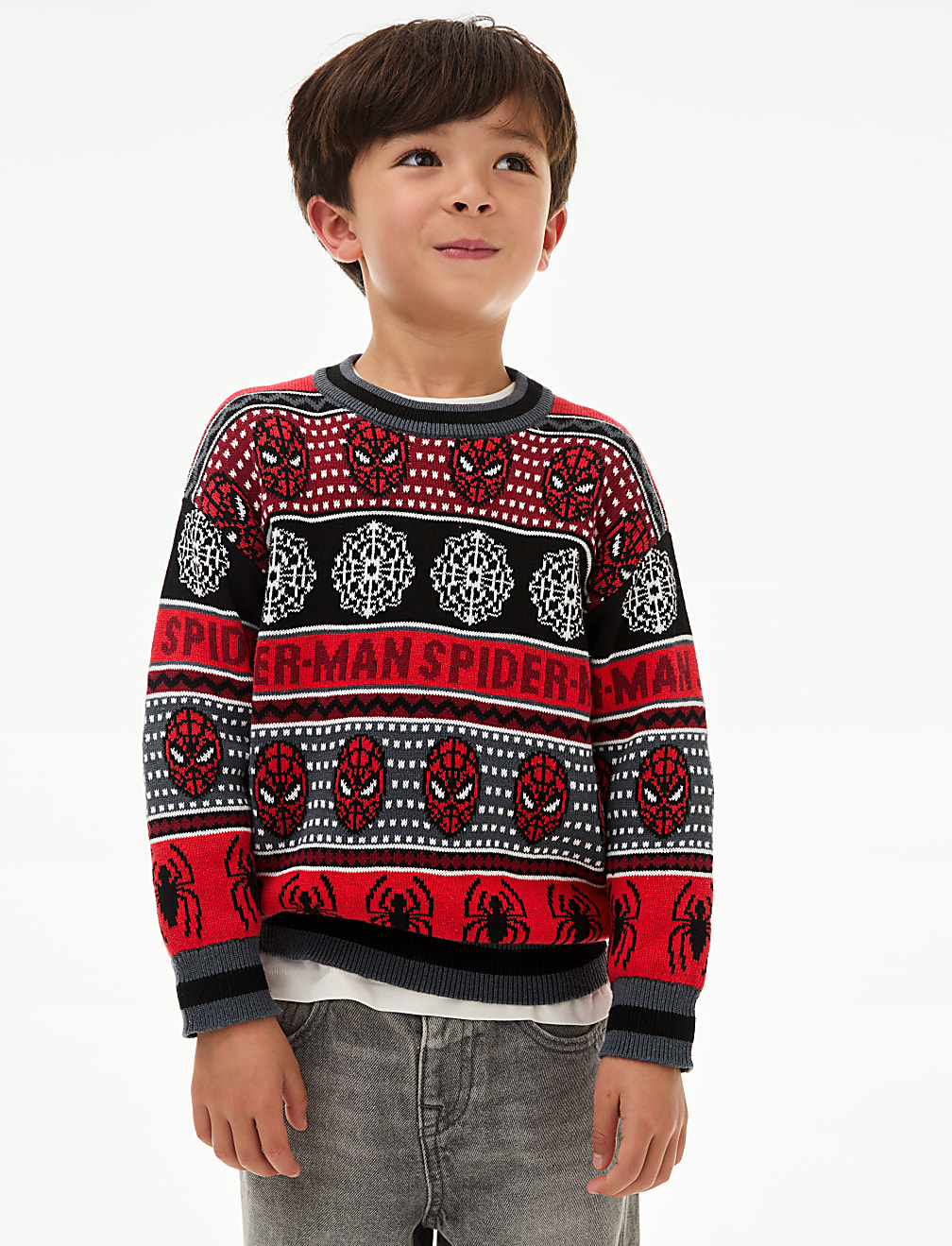 Pure Cotton Spider-Man™ Jumper (2-8 Yrs)