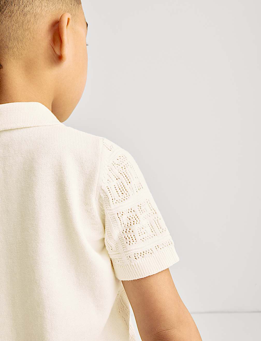 Pure Cotton Textured Knitted Shirt (2-8 Yrs)