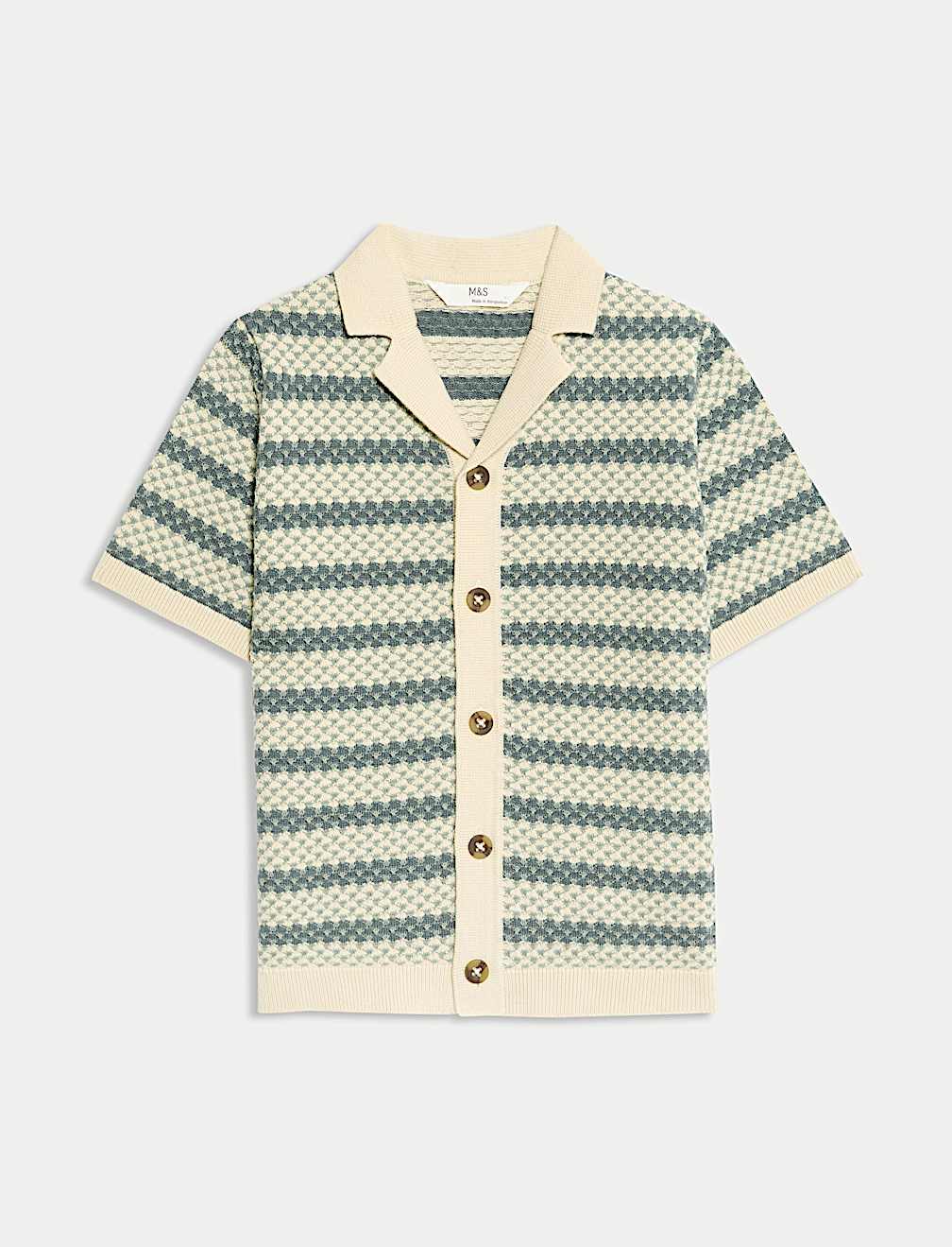 Pure Cotton Striped Knitted Shirt (2-16 Yrs)