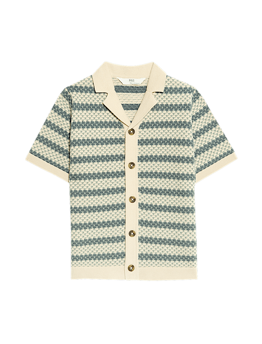 Pure Cotton Knitted Revere Shirt