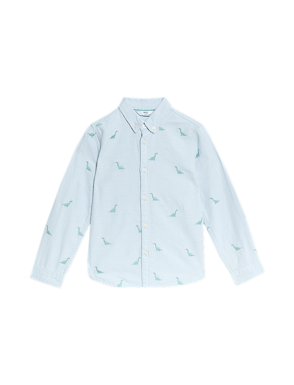 Pure Cotton Dinosaur Embroidered Oxford Shirt (1-8 Yrs)