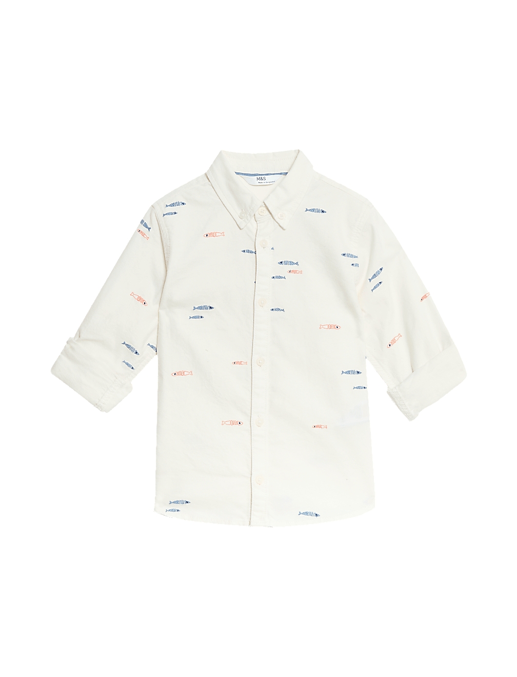 Pure Cotton Fish Embroidered Oxford Shirt (1-8 Yrs)