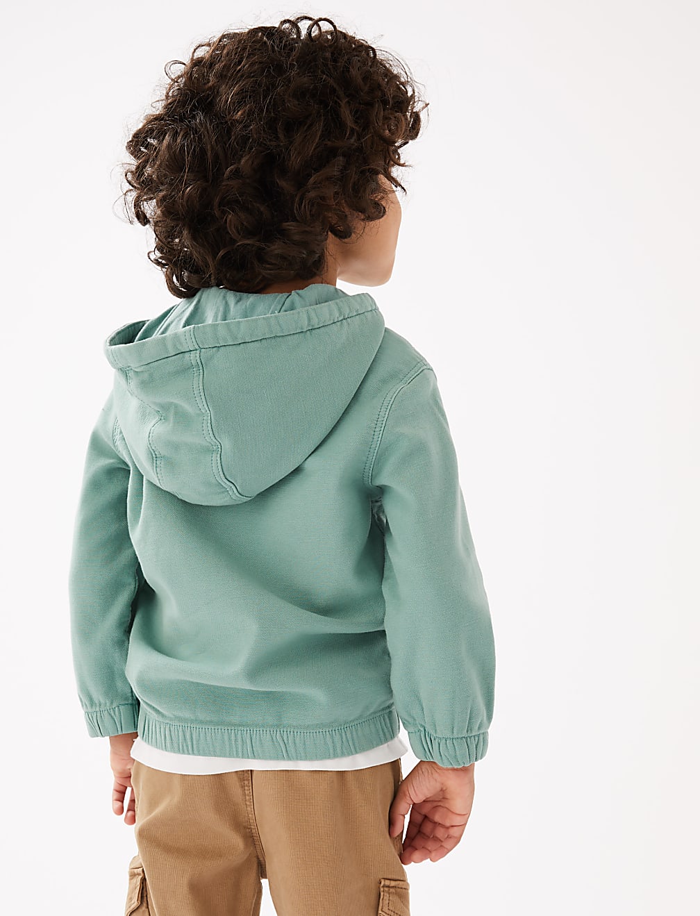 Cotton Rich Woven Half Zip Hoodie (2-7 Yrs)