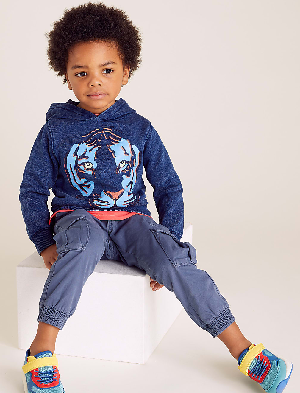 Pure Cotton Tiger Embroidered Hoodie