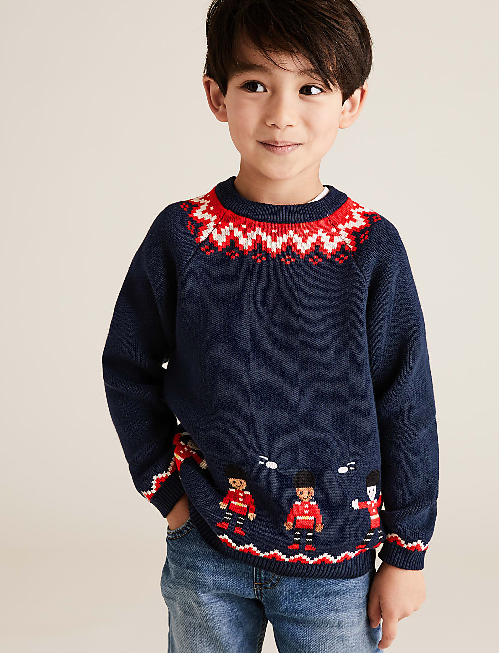 Pure Cotton Soldier Knitted Jumper (2-7 Yrs)