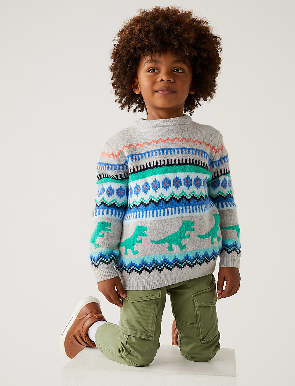 Dinosaur Fair Isle Knitted Jumper
