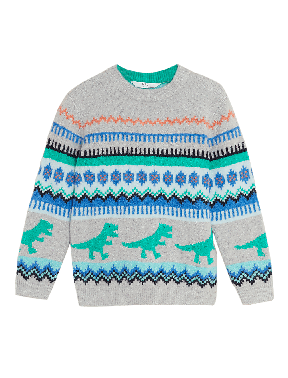 Dinosaur Fair Isle Knitted Jumper