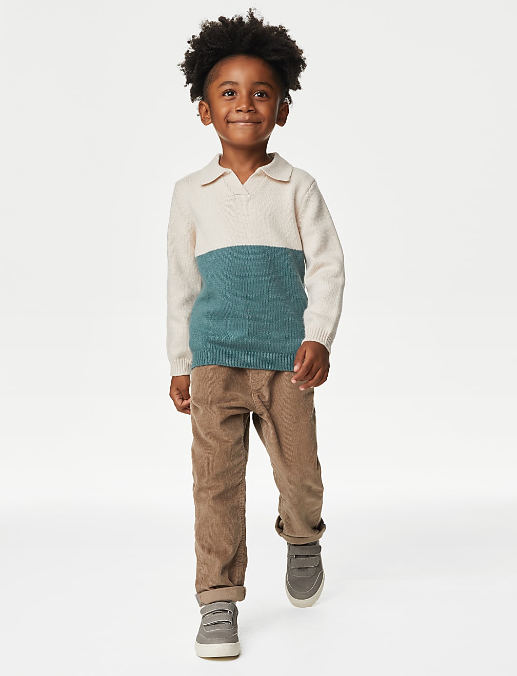 Cotton Blend Colour Block Jumper (2-8 Yrs)