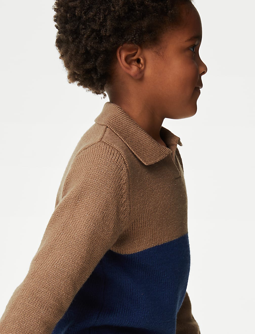 Cotton Blend Colour Block Jumper (2-8 Yrs)